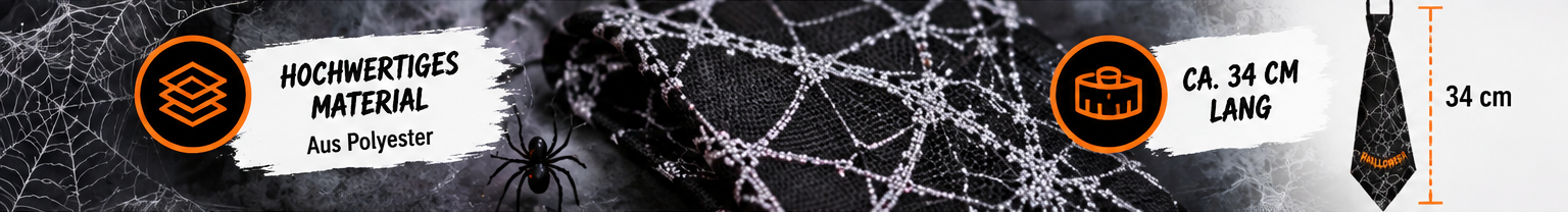 Halloween Krawatte aus Polyester mit einer Länge von ca. 34 cm